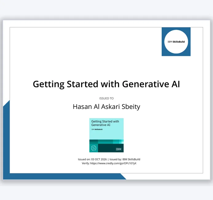 Getting Started with Generative AI certificate