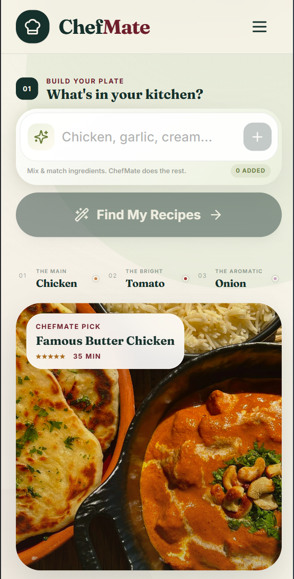 ChefMate website home page