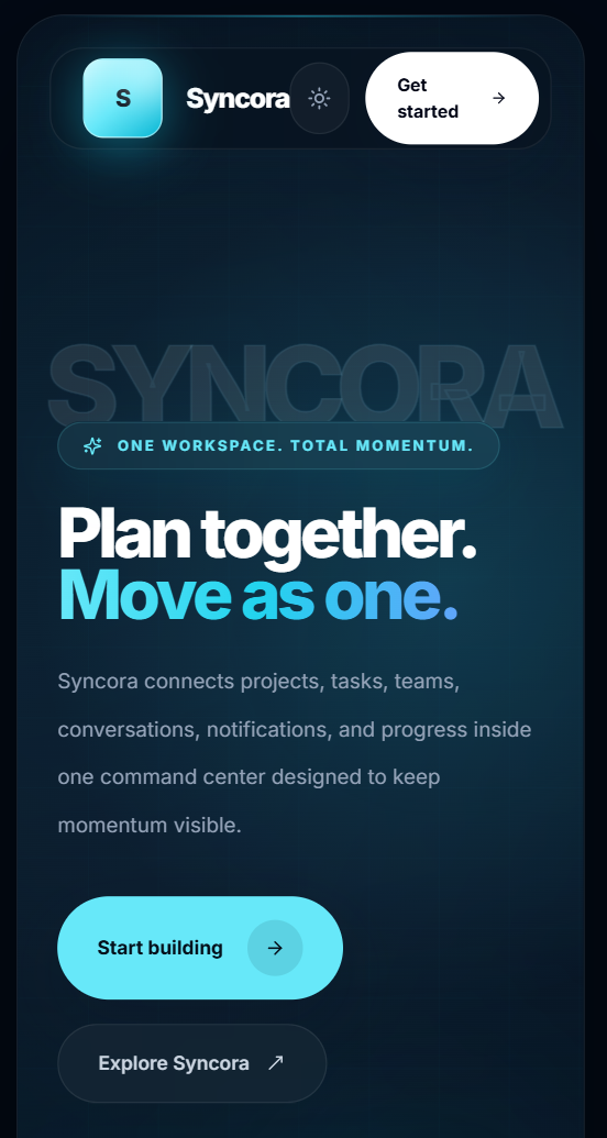 Syncora project workspace preview